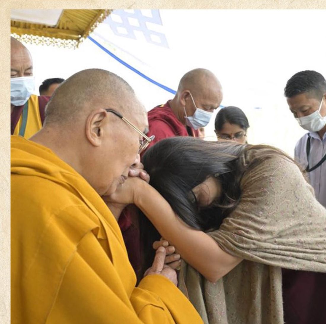 His Holiness the Dalai Lama blessing Somya Khurana